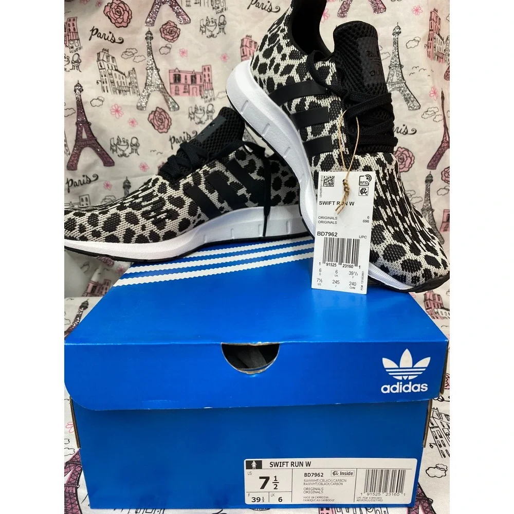 Adidas Originals Swift Run W Leopard Print Sneakers BD7962 Womens Size 7.5 NEW